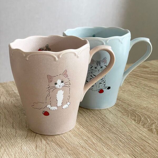 新品未使用 キャットトリオ マグカップ 2個セット 日本製 350ml 猫 ねこ