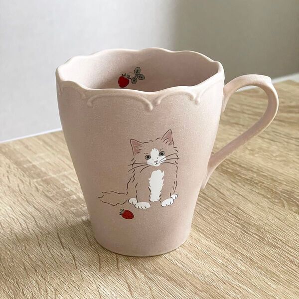 新品未使用 キャットトリオ マグカップ 日本製 350ml 猫 ねこ ピンク