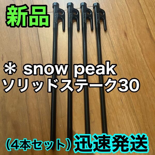 新品★スノーピーク(snow peak) ペグ 4本セット ソリッドステーク 30 R-103 鋳造ペグ キャンプ テント設営