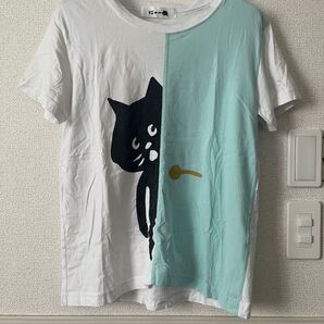 ネネット Ne-net にゃー 黒猫プリント Tシャツ 半袖