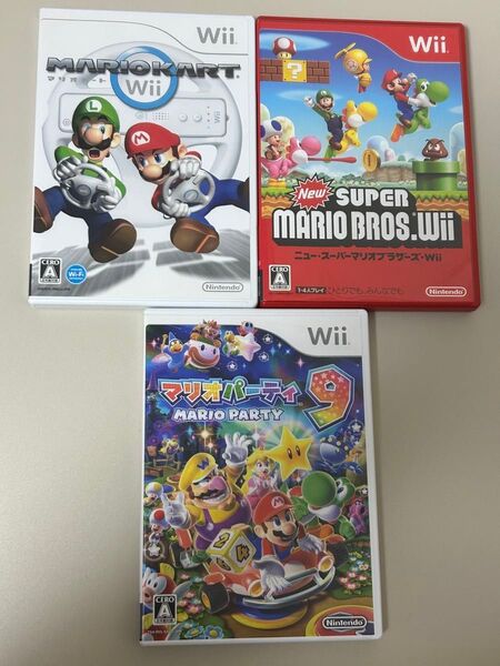 Wiiソフト 3個セット まとめ売り マリオカート マリオパーティ スーパーマリオブラザーズ