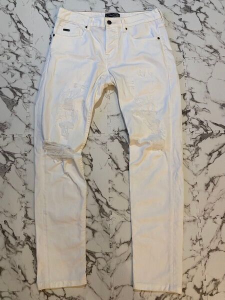 【SCOTCH&SODA】 極美品 W29 L32 ホワイトデニム クラッシュ ホワイト ジーンズ デニムパンツ デニム ボトムス