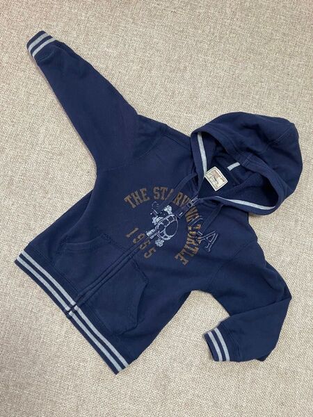 【ユニクロ】ジップアップパーカー☆110㎝☆ネイビー★スウェット★子供服★KIDS★男の子★女の子★used品★ パーカー