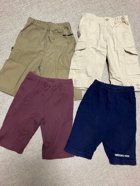 半ズボン4枚セット☆120㎝★無地★ハーフパンツ★ボトムス★キッズ★男の子★子供服★used品★お値引き不可【コムサ】