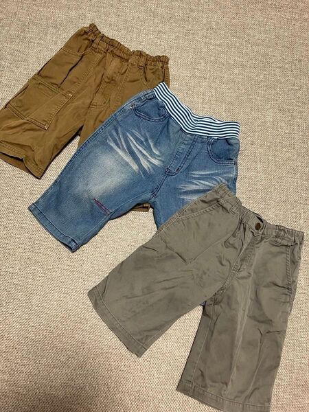 半ズボン3枚セット☆120㎝★ハーフパンツ★ボトムス★キッズ★男の子★子供服★used品★お値引き不可【EAST BOY】