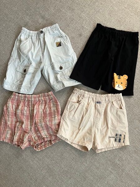 半ズボン4枚セット☆95㎝★チェック★ハーフパンツ★ボトムス★キッズ★男の子★女の子★子供服★used品★お値引き不可