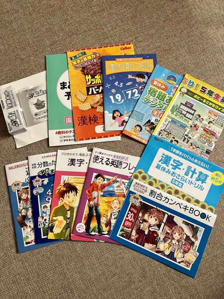 12点セット☆5年生おさらい【 進研ゼミ小学講座】漢字計算おさらいドリル★予想問題★実験セット【2024年度】 ベネッセ