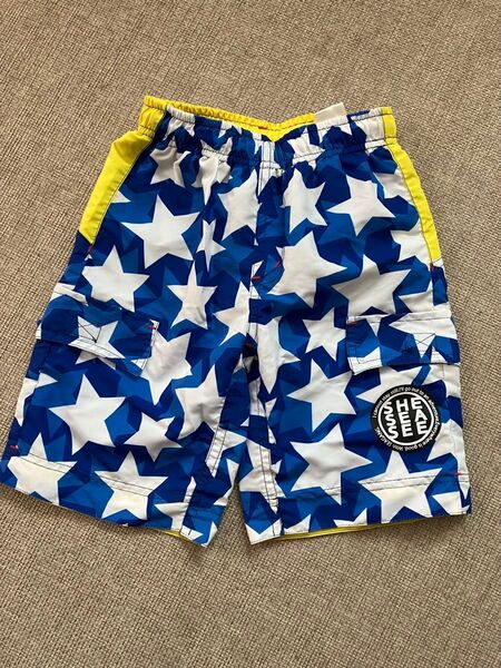 水着【未使用】110㎝★白青スター★スイムウェア★男の子★洗濯済み★お値引き不可