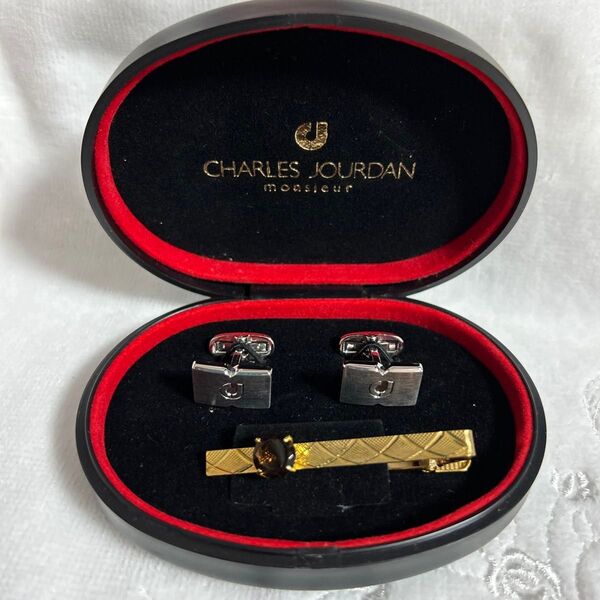 CHARLES JOURDAN シャルルジョルダン ネクタイピン・カフス セットカフス ネクタイピン タイピン セット シルバー
