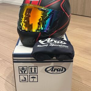 ARAI XD DIABRO レッド美品61.62XLサイズ 定価64,900円 ミラーシールド 2020年製造 使用感少