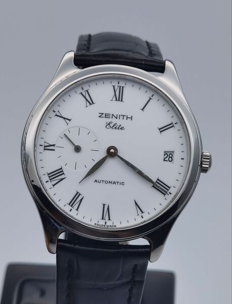 ゼニス ZENITH エリート 01.0040.680 デイト スモールセコンド SS ホワイト文字盤 自動巻き メンズ 腕時計