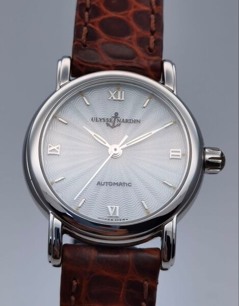 箱あり ユリスナルダン Ulysse Nardin サンマルコ 123-77-9 ステンレス シルバー 自動巻き レディース
