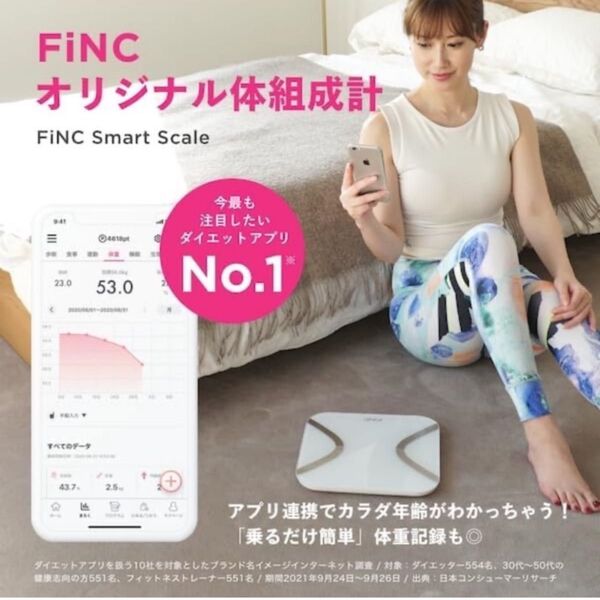 FINC スマートスケール 体組成計 ホワイト