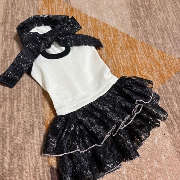 ハンドメイド犬服レースワンピ