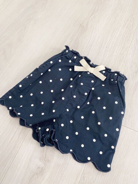 ショートパンツ パンツ 女の子 子供服 キッズ ドット スカラップ プティマイン