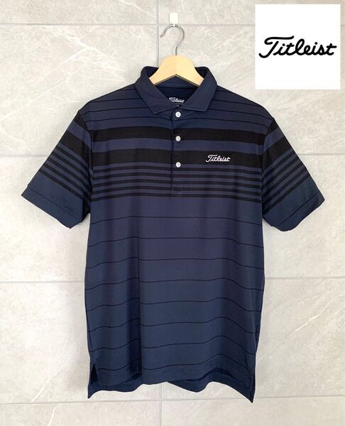 Titleist AddEIm タイトリスト ボーダーポロシャツ LL ネイビー ブラック