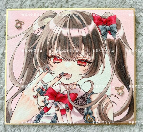 手描きイラスト オリジナル ピンク