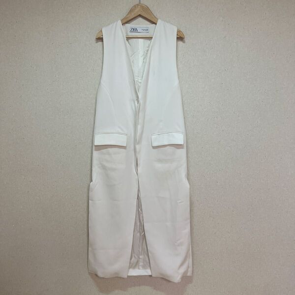 ZARA ロングジレ オフホワイト M