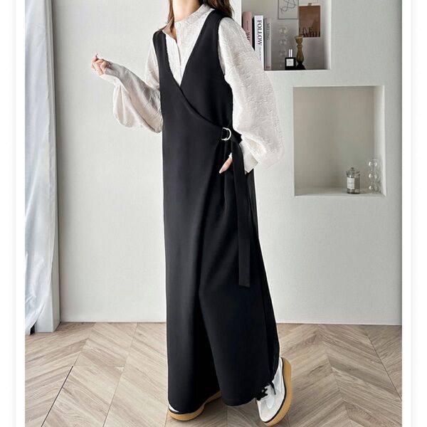 クラシカルエルフ 2way ラップ オールインワン サロペット アイボリー S