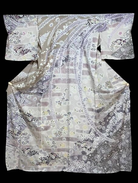 夏着物 絽 辻が花 訪問着 正絹 染分 暈し 仕立て上がり 未使用 イ5491
