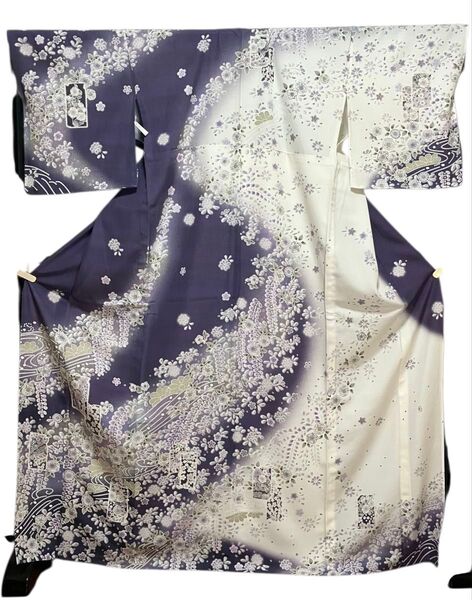 夏着物 絽 辻が花 訪問着 正絹 染分け 暈し 仕立て上がり 未使用 イ5489