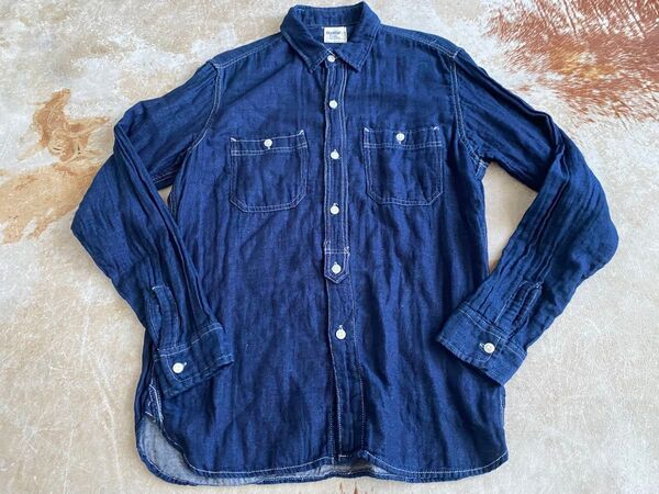 OSHKOSH オシュコシュ 長袖 シャツ L インディゴ ブルー BLUE ミッドユーズド 中古 USED 古着 アメカジ