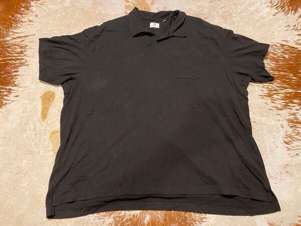 希少 4XL UNIQLO × Engineered Garments 半袖ポロシャツ 黒 BLACK / 古着 USED 中古