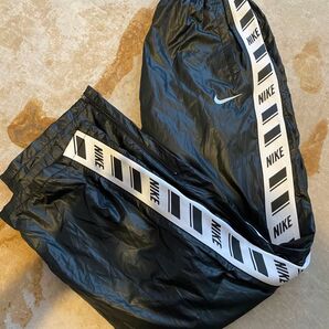 NIKE ナイキ トラックパンツ L ポリエステル 黒 BLACK 防風 ウインドブレーカー 90s 古着 ストリート USED