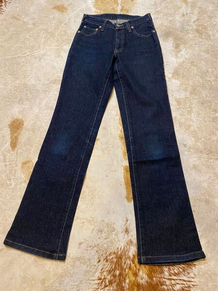 CIMARRON 美脚 ストレッチ デニムパンツ 26 / 33 ジーンズ フレア ブーツカット インディゴブルー 中古 USED