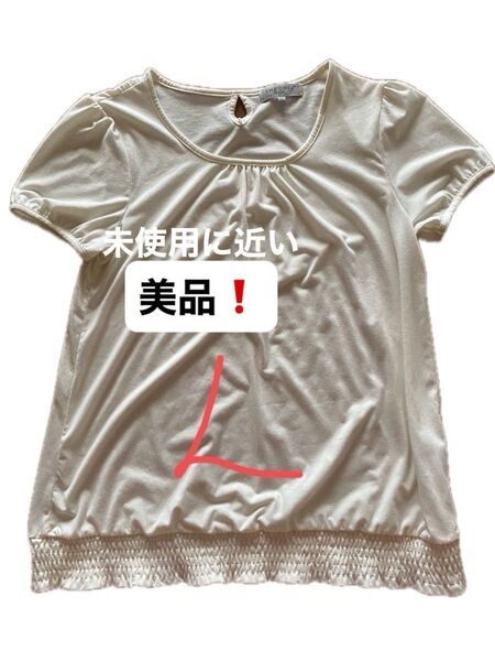 Tシャツ カットソー トップス L Tシャツ 半袖 トップス ホワイト 半袖Tシャツ 白 カットソー