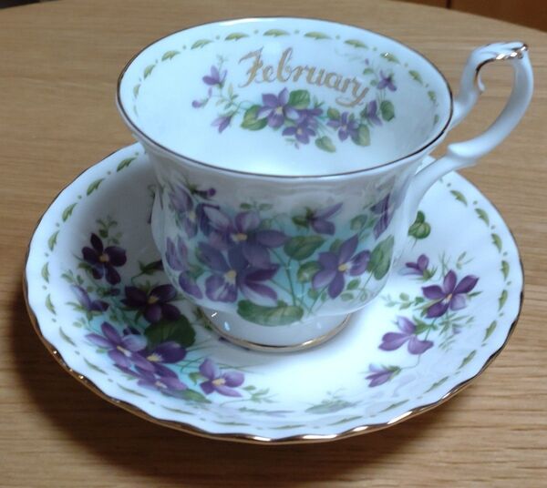 【新品未使用】希少 ROYAL ALBERT フラワーオブザマンス 2月 スミレ カップ&ソーサー
