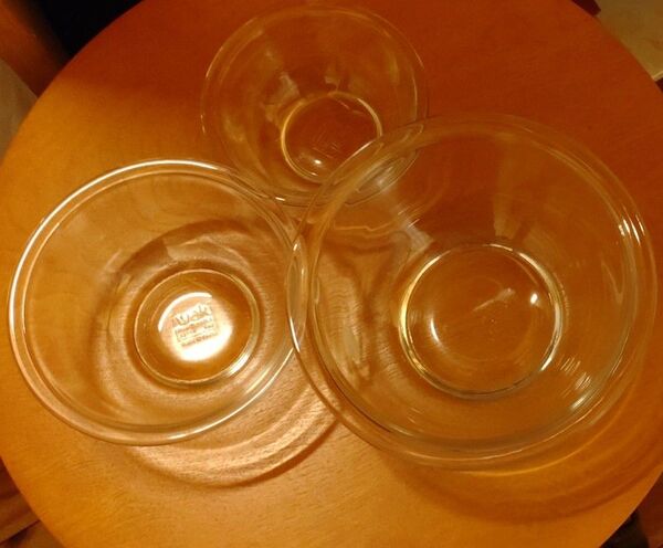 iwaki(イワキ) AGCテクノグラス 耐熱ガラスボウル 3点セット 電子レンジ/オーブン/食洗器対応 PST-BO-20N