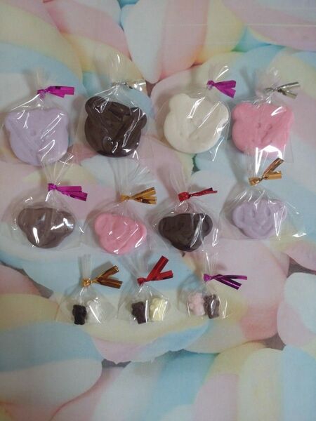 ②樹脂粘土 ミニチュア くまクッキー くまビスケット くまチョコ ドールハウス おままごと ハンドメイド 飾り デコ素材 ギフト