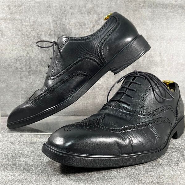 【美品】REGAL リーガル ウィングチップ GORE-TEX ゴアテックス ビジネスシューズ 黒 ブラック 27cm