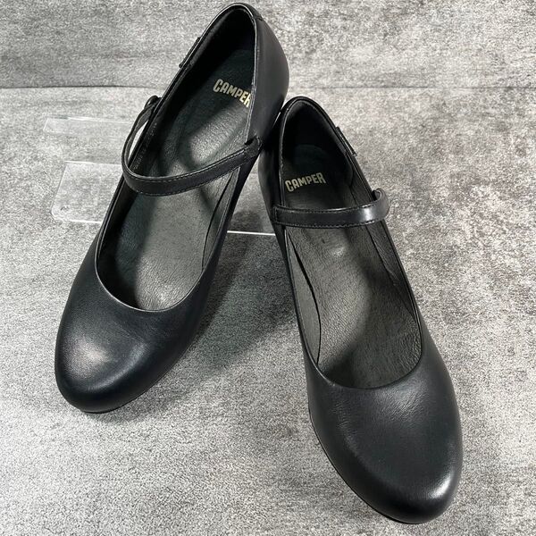 美品 CAMPER カンペール HELENA エレナ ストラップパンプス メリージェーン レザー ブラック 黒 black 36