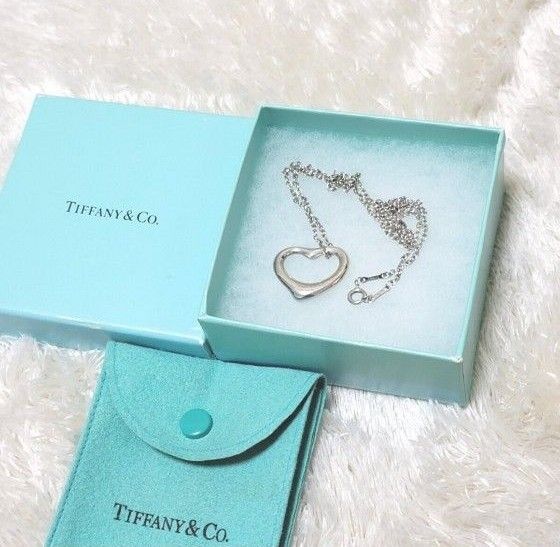 美品 ティファニー オープンハート ネックレス シルバー925 スターリングシルバー 付属品付き TIFFANY&Co SV925