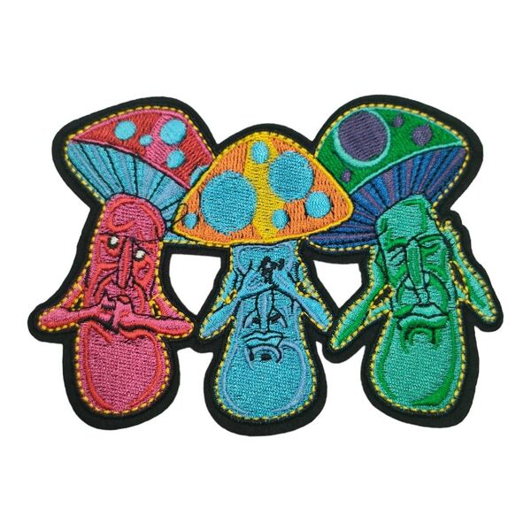 B-75【 アイロンワッペン 】 刺繍ワッペン アップリケ リメイク キノコ きのこ マッシュルーム MASHROOM ワッペン
