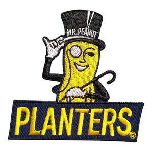 A-218【 アイロンワッペン 】 刺繍ワッペン アップリケ リメイク PLANTERS ピーナッツ ワッペン パッチ 刺繍