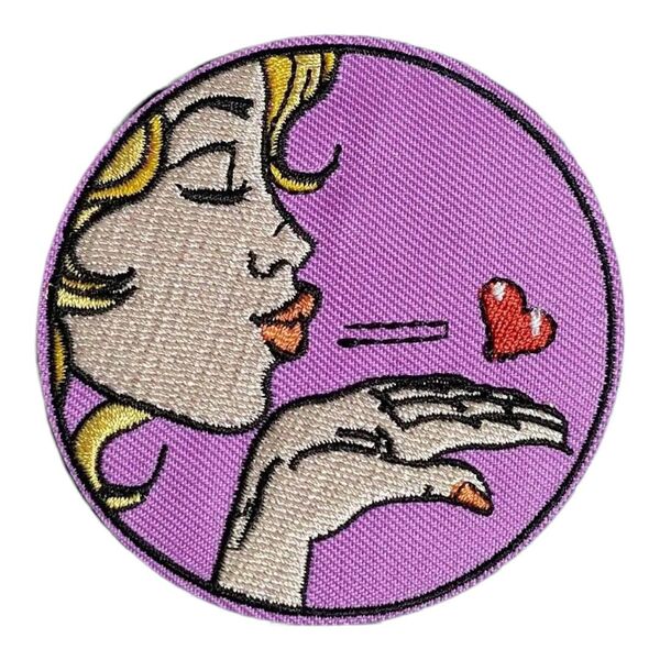 P-29【 アイロンワッペン 】 刺繍ワッペン アップリケ リメイク キス Kiss ブロンド 金髪 アメコミ ワッペン パッチ