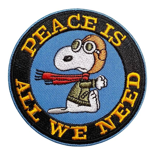 A-216【 アイロンワッペン 】 刺繍ワッペン アップリケ スヌーピー SNOOPY flyingace フライングエース