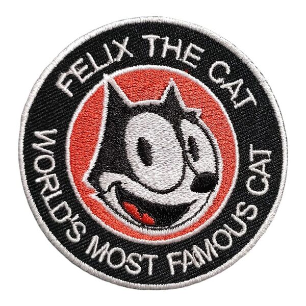 A-225【 アイロンワッペン 】 刺繍ワッペン アップリケ リメイク Felix フィリックス 猫 ネコ cat キャット