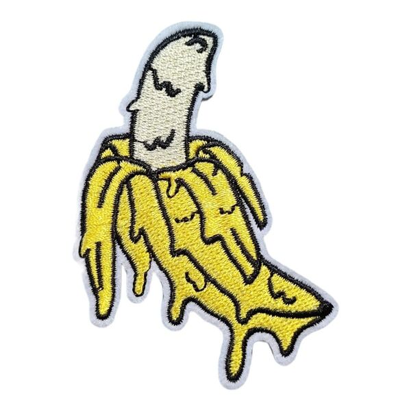 B-116【 アイロンワッペン 】 刺繍ワッペン アップリケ リメイク バナナ banana 芸術 アート art 絵画 パッチ
