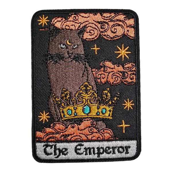 S-44【 アイロンワッペン 】猫 ネコ cat キャット エンペラー Emperor【 刺繍ワッペン 】 刺繍ワッペン ワッペン