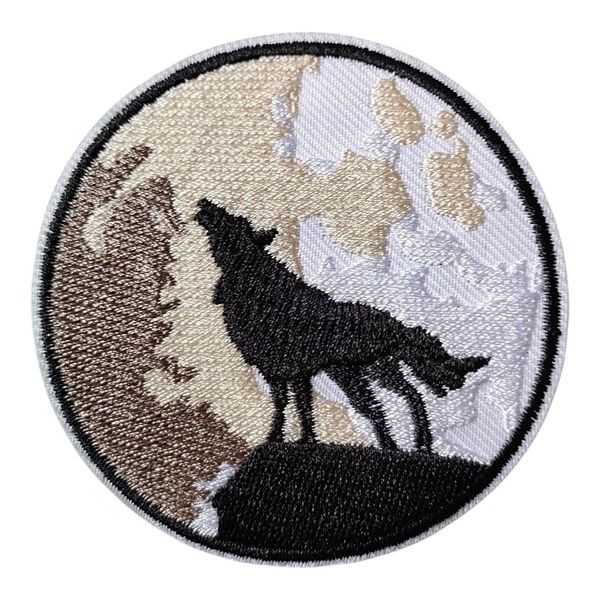 Y-73【 アイロンワッペン 】 刺繍ワッペン アップリケ リメイク 狼 オオカミ ウルフ Wolf ワッペン wappen