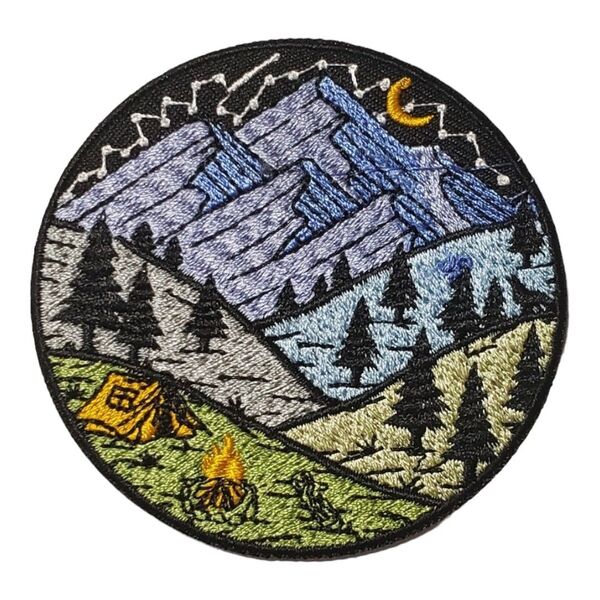 Y-10【 アイロンワッペン 】 刺繍ワッペン 山 マウンテン MOUNTAIN キャンプ テント アウトドア camping