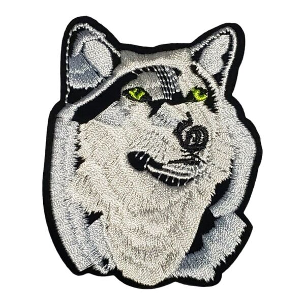 D-27【 アイロンワッペン 】 刺繍ワッペン アップリケ リメイク 狼 オオカミ ウルフ Wolf アイロンワッペン ワッペン