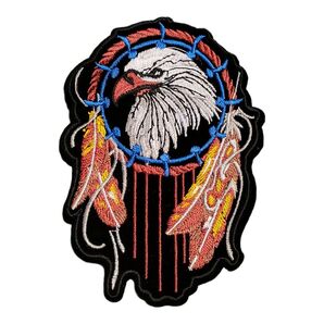 M-10【 アイロンワッペン 】 刺繍ワッペン アップリケ リメイク バイク BIKE バイカーズワッペン イーグル Eagle