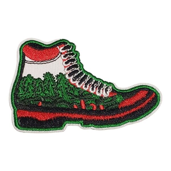 Y-40【 アイロンワッペン 】 刺繍ワッペン アップリケ リメイク 山 マウンテン MOUNTAIN トレッキングシューズ 登山