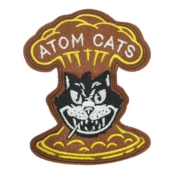 D-55【 アイロンワッペン 】 刺繍ワッペン アップリケ リメイク 猫 ネコ cat キャット トムキャット Tomcat 戦争