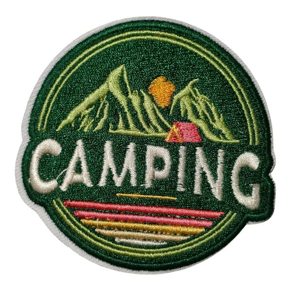 C-37【 アイロンワッペン 】 刺繍ワッペン アップリケ camp キャンプ テント アウトドア camping キャンピング